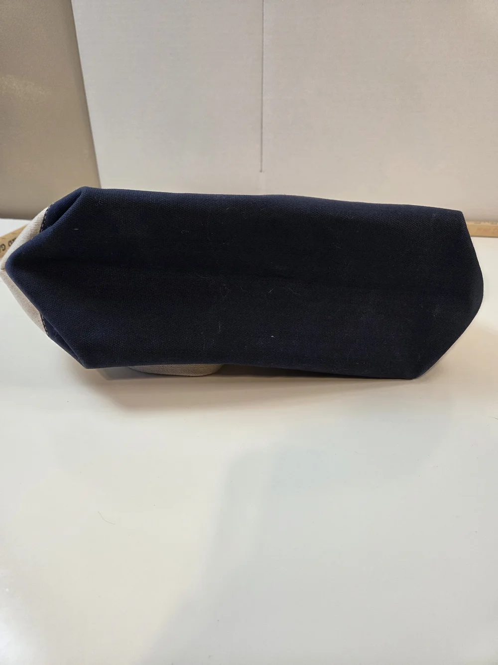 Canvas Tote Bag in Natural and Navy